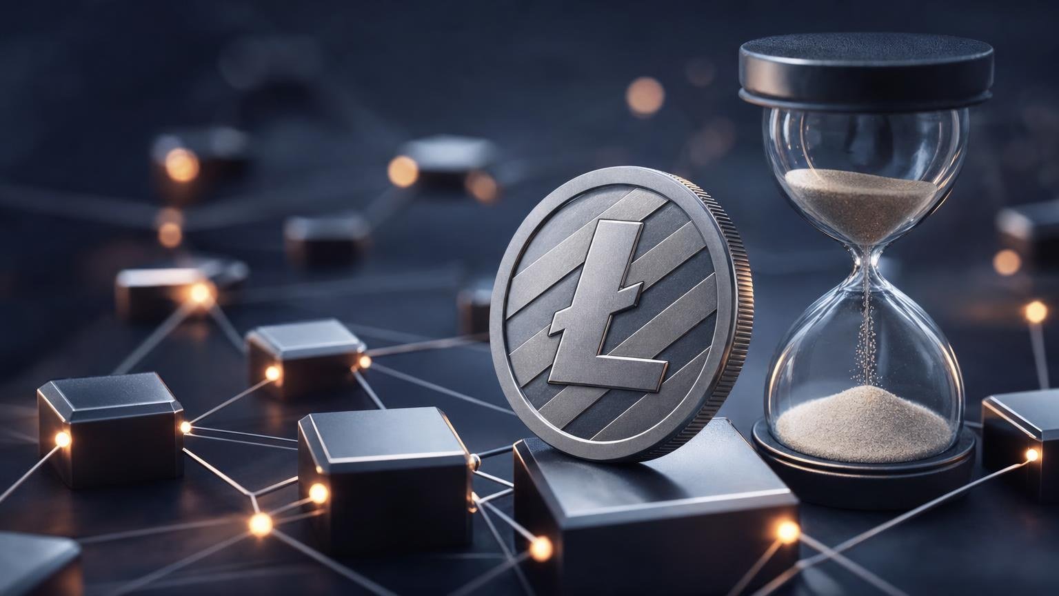 A Litecoin transaction moving from a wallet through network confirmation stages before being credited to a cryptocurrency exchange order